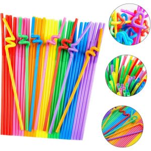 200PCS Disposable Tea and Juice Straws Perfect for Parties Holidays and Everyday Use Featuring a Flexible Beverage Design.