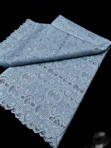 OLEVO | African Nigerian Tulle Lace Fabric for Dress Sewing High Quality Damask Cotton Pure Embroidery Wedding chiffon 5Yard AT2988A-1