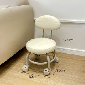 Scandinavian Style Adults Multi-functional Plastic Chair with Universal Wheels and Backrest for Home Office Furniture