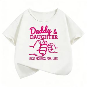 Bandai | Daddys Daughter Best Friends for Life Lovely T Shirts Graphic Kids Childrens T-shirt Girls Summer Spring Casual Top Tee