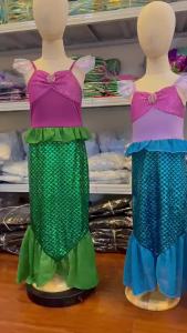 Mermaid Costume Kids Purple Princess Dress For Girls Cosplay Children Clothing Fancy Carnival Birthday Party