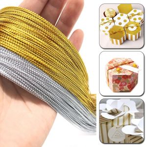 100m Metallic Gold Silver Cord Gift Packaging String Rope Jewelry Thread Cord DIY Tag Line Bracelet Making Labels Mark Lanyard
