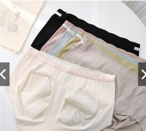P010 Women Ice Silk Seamless Briefs 3D Comfortable Panties Antibacterial Underwear Seluar Dalam Wanita