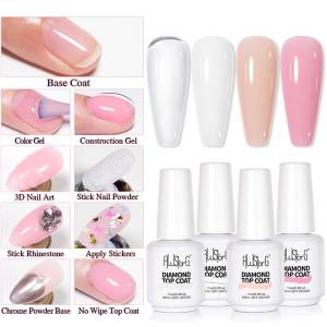 AWStorG 15ML One Step Gel Polish 9 In 1 Diamond Top Coat Reinforce Long Lasting UV Soak Off Gel Varnish High Light Nail Art