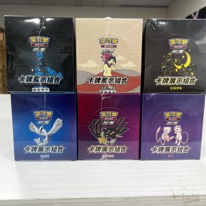 การ์ดโปเกมอนของแท้ ชุดการ์ดเกม PTCG ภาษาจีน พร้อมสมุดการ์ด กล่องของขวัญ ชุดนิทรรศการการ์ด ครบชุด กล่องของขวัญ