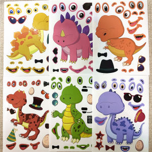 Nhãn Dán Hình Khủng Long Dễ Thương Q Phiên Bản Trò Chơi Ghép Hình Vật Liệu Giấy Trang Chủ Cho Trẻ Em Đồ Thủ Công DIY