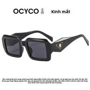 OCYCO Cao Cấp Họa Tiết Da Báo Vuông Kính Mát Vintage Phong Cách Punk UV400 Bảo Vệ Nam Nữ Kính Mắt Thời Trang