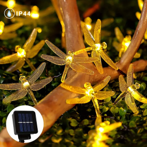 1pc 20LED Dragonfly Solar String Light Outdoor LED Light For Home Courtyard Lawn Garden Pathway Landscape Yard Patio Party Decor