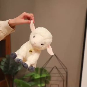 New Wholesale Cute Bell Necklace Sheep Long Ear Sitting Stuffed Animal Well-behaved Home Ornament Lovely Birthday Gifts