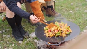 Naturehike Large Baking Pan Black Round Square for  Camping Barbecue Cast Iron Cookware Frying Baking