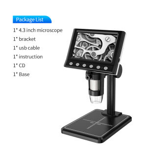 4.3 In LCD Digital Microscope 40-1000X Coin Microscope for Error Coins USB Magnifier Micro Scope with High Stand 8 LED For Kids
