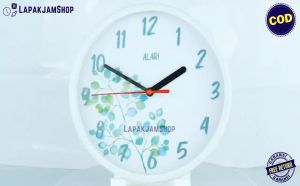 Jam Dinding Quartz Bunga Flower Murah Alari AL6363 Blue Dekorasi Kamar Lucu BestSeller Besar