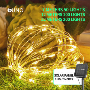 Solar Light Outdoor Waterproof 12M 100 LED Christmas Lights Copper Wire String For Christmas decoration Solar Garden Fairy Light Home Garden