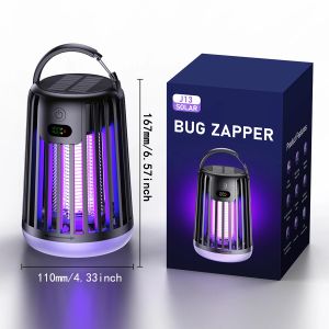 Solar Garden Light Fly Zapper Outdoor Solar Powered with Rechargeable Insect Fly Trap Garden mosquito killer lamp Street Light 