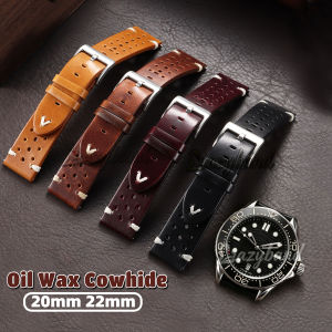 Premium Cowhide Leather Watch Strap 20mm22mm Quick Release Oil Wax Cowhide Business Men Women Band Universal for Seiko for Omega