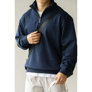 UBV | Half-Zip Long-Sleeve Sporty T-Shirt Hoodie Spring