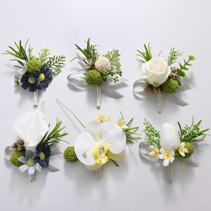  Style Groomsmen And Bridesmaids Wedding Chest Flowers New Couples High End Artificial Lapel Flowers Family Matching