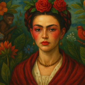 Tranh Nghệ thuật "Nàng Thơ Của Frida Kahlo" VIETSMART ART - Sơn dầu 60 x 90cm