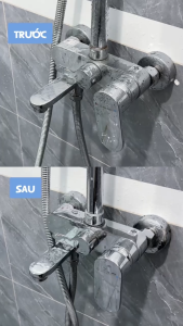 Kem Tẩy Nhà Tắm Đa Năng Mifan Oxipower - Cặn canxi vách kính vệ sinh vết ố bẩn gỉ sét trên vòi sen inox mạ chrome sàn gạch bồn cầu lavabo
