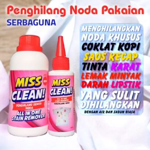 Penghilang Pembersih Noda Pakaian Baju Luntur Karat Tinta Minyak Jamur Susu All in One Serbaguna Putih Membandel Ampuh