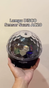 COD TaffLED Lampu Disco LED Putar Full Warna Sensor Suara Musik 20W RGB Laser Spotlight EU Plug 220V