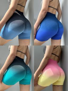 Allure High-Waist Knitted Fitness Shorts Womens Breathable Moisture-Wicking Quick-Dry Ultra- Elastic Buttock Enhancing Shorts