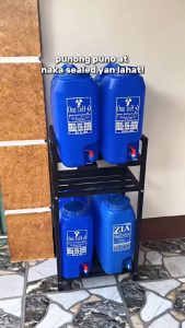 SuperValue Multi-Tier Water Container Rack Water Gallon Rack Furniture Water Tank Holder with Extra Tier for Cups