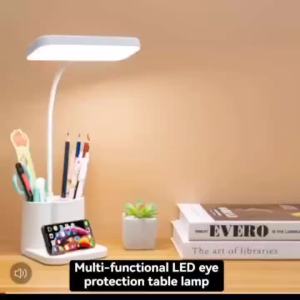 LED Desk Lamp with Pen Holder Rechargeable Three Adjustable Brightness Levels Eye-Friendly White Light Suitable as a Night L