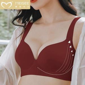 Red Zodiac Year Womens Underwear Set Wireless Adjustable Large Chest Illusory Small Push up Anti Sagging Seamless Bra