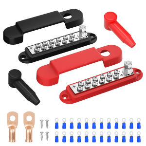 DaierTek Power Distribution Block 12V 150A 1/4" Stud Marine Bus Bar 12 Volt DC Battery Busbar for Boat Automotive Solar Wiring