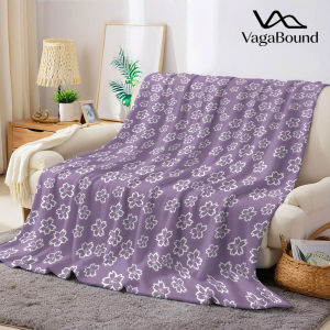 BILIBILI | Purple White Sakura Flannel Blanket Warm Soft Halloween Christmas Decorative Couch Warm Cozy All-Season Gift