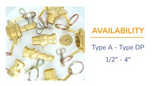 Brass Camlock 1/2” to 1 1/2” Type D to DP Coupling Fitting BSP Thread Cam & Groove Quick Connector Adaptor