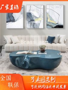 Designer Cloud Shape Glass Steel Tea Table Creative Fashionable Villa Living Room Guest Furniture Tea Desk High Quality Luxury