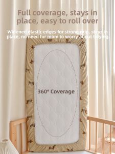 Pure Cotton Baby Bedding Cloth Durable Childrens Mattress Protector Cover for Nursery Kids Age 0-6 Years Old A-Class Safety