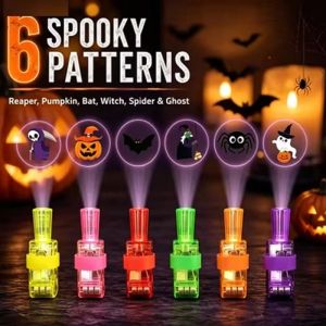 Youyuepin 36 chiếc nhẫn Đèn pin ngón tay mini 4 Thiết kế nhiều màu đèn LED lên gói số lượng lớn trang sức cho sinh nhật Halloween đồ tổ chức tiệc giáng sinh phần thưởng đồ chơi mới lạ Quà Tặng