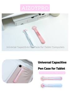 Aizoypro Pencil Holder for Apple Pencil pro 2/1 Generation Stylus Pen Slots Cap for Pocket Pencil Slot Silicone Cute Cartoon