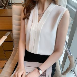 V-neck Sleeveless Blouse for Women