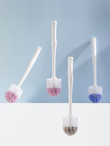 Long Handle Toilet Brush round Head Household Cleaning Tool for Bathroom Wall Mounted Tea Flower Toilet Cleaner Brush