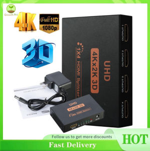 1 in 4 HDMI Splitter 4 Ports 4Kx2K Ultra HD Full 1080p 1X4 1X2 Port Amplifier New High Quality High Definition HDMI Seperator