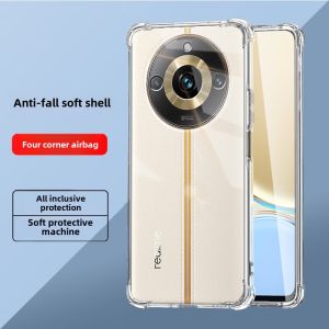 Real Me 11 Minimalist Silicone Soft Case Full Cover Transparent Realme11pro Four-Corner Airbag Drop-Resistant Phone Case Real Me 11pro + Mens and Womens Same Bare Metal Feel Real Me 11pro Shock Absorption Protective Case