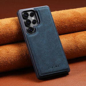 Vintage Leather Texture Dual Button Flip Wallet Phone Case for Samsung Galaxy S26 Ultra S25 S24 FE S22 A36 A55 A56 - Compatible