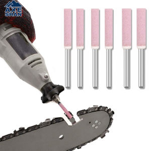 3/6 PCS Ceramic Electric Saw Chain Grinding Stone Cylindrical Chainsaw Sharpener File Chain Saw Sharpening Carving Grinding Kit