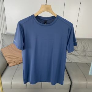 Laser Perforated Lightweight Breathable Quick Dry Summer Mens Casual Versatile Solid Color round Neck Short Sleeve T-Shirt