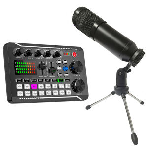 F998 Bluetooth-Compatible Sound Card Kit Studio Record Phone PC Live Audio Mixer