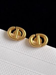 JACDIOO Retro Matte Letter Womens Earrings Small Elegant Pig Nose Studs High-End Feeling Female Ear Jewelry