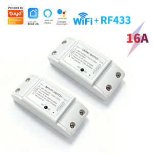 16A Tuya WiFi Smart Switch Support RF 433MHZ Works With Smart Life App Alexa Google Home Voice Control for Home Automation