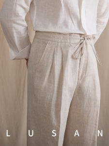 Quần Dài Mỏng Thoáng Cao Waist Pure Linen 100% cho Nam