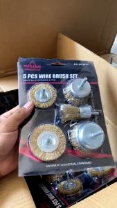 FREED Sikat Kawat Mangkok Mini Kuningan Set Isi 5 Pcs - Sikat Mesin Bor