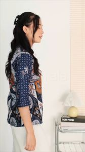 Atasan Batik Wanita Blouse Bolero Seragam Kantor Bahan Katun
