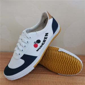 Double Star Table Tennis Shoes Canvas Training Shoes Anti-slip Cowhide Sole Shock Absorption Breathable Quick Dry Supportive